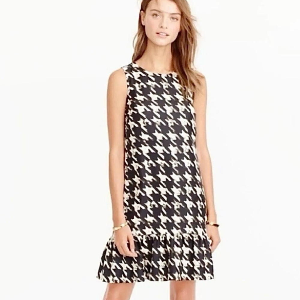 J. Crew Silk Houndstooth Shift Dress